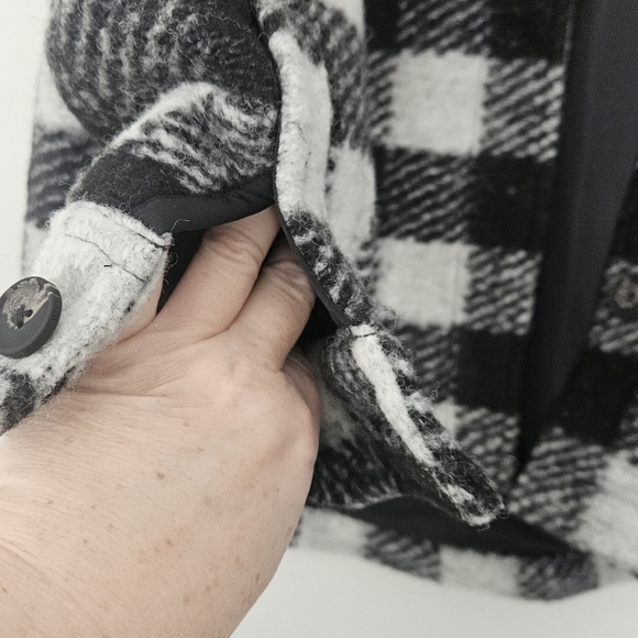 Allsaints Women Fenix Wool Blend Check Jacket Size US 2 In Black White Oversized - Picture 5 of 11